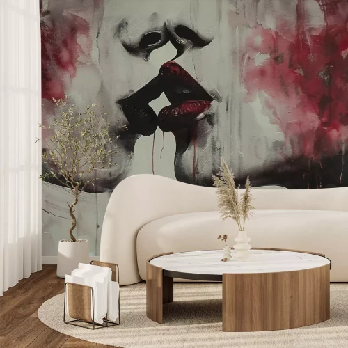 Fotobehang Artistieke weergave van een vrouwenkus