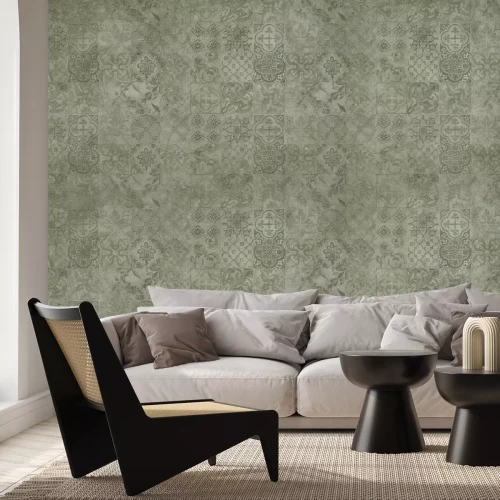 Fotobehang Verschillende mozaïekpatronen in bruintinten