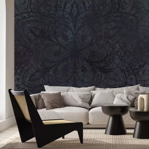 Fotobehang Witte mandala-lijnen op een lichte achtergrond