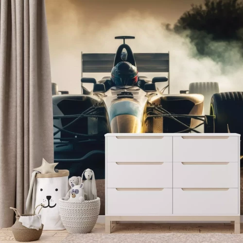 Fotobehang Een moderne Formule 1-auto op het circuit