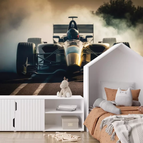 Fotobehang Een moderne Formule 1-auto op het circuit