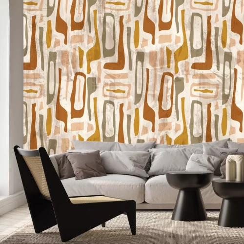 Fotobehang Abstract vormenpatroon in moderne compositie in Scandinavische stijl