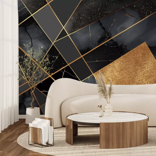 Fotobehang Geometrische abstractie met goud