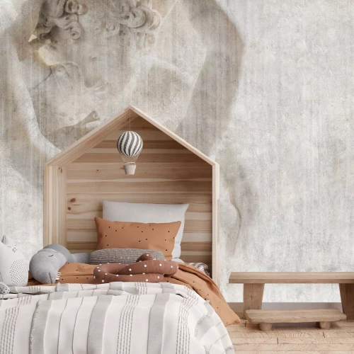 Fotobehang Romantisch kussculptuur met abstract motief en betonnen achtergrond