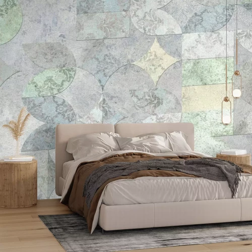 Fotobehang Keramische tegeldecoratie