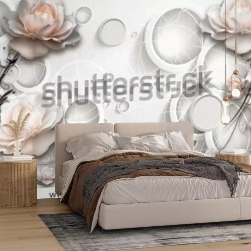 Fotobehang Computerbloemen op een abstracte achtergrond