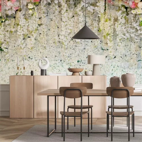 Fotobehang Een weelderige bloemenkrans