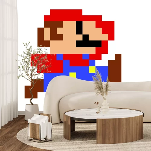 Fotobehang Mario-personage op een witte achtergrond