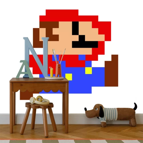 Fotobehang Mario-personage op een witte achtergrond