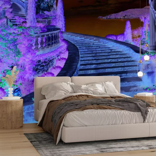 Fotobehang Een landschap van eeuwenoude trappen in harmonie met de natuur