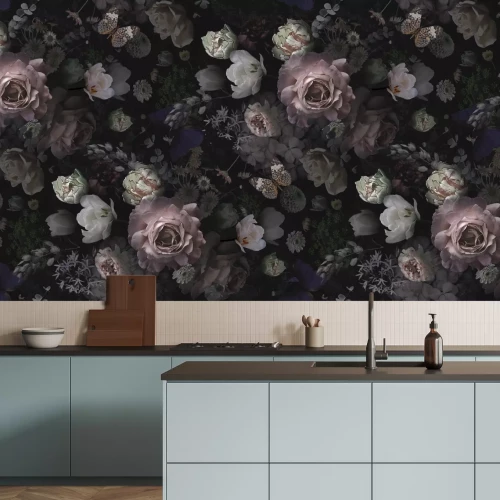 Fotobehang Romantische 3D-bloemen