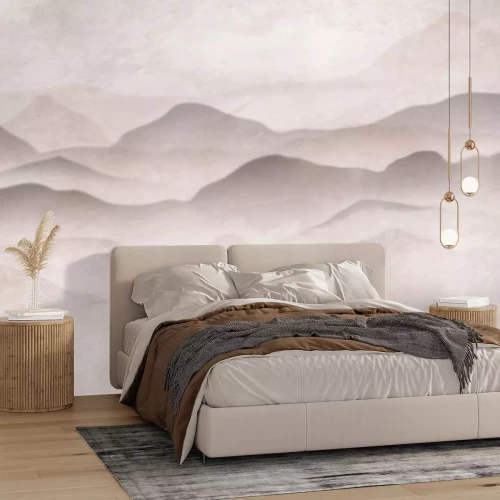 Fotobehang Minimalistisch berglandschap in beige