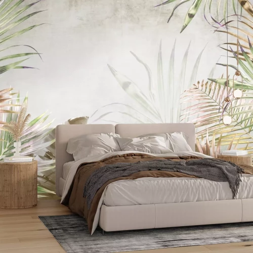 Fotobehang Grote tropische bladeren