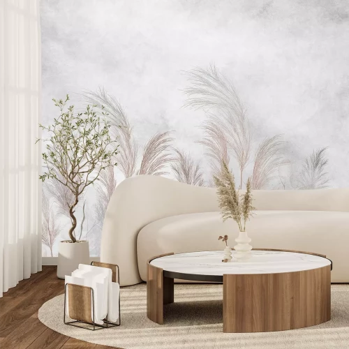 Fotobehang Eucalyptusgrassen en -bladeren