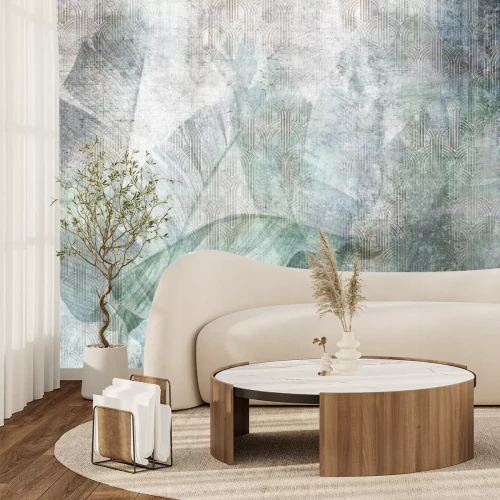 Fotobehang Tropische bladeren in loftstijl