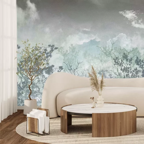 Fotobehang Silhouetten van bomen