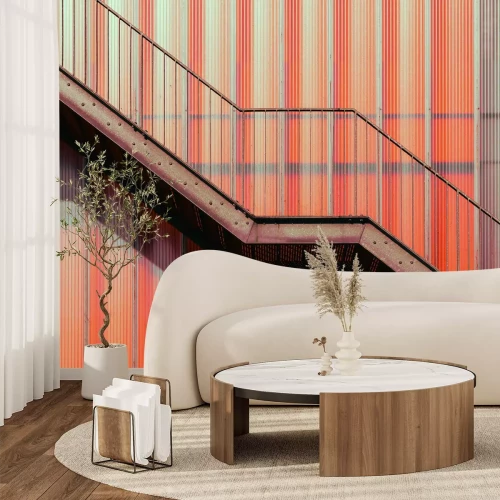 Fotobehang Metalen trappen als architectonisch accent