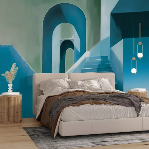 Fotobehang Geometrische trappen met een modern design