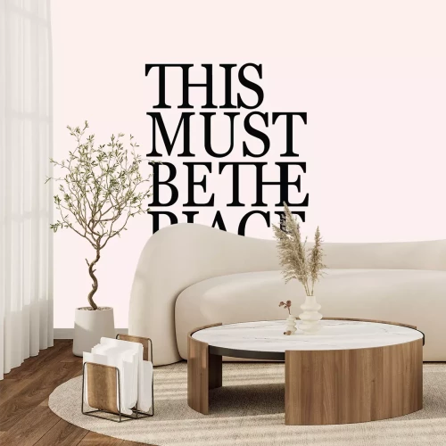 Fotobehang Zwarte inscriptie in het Engels op een lichte achtergrond