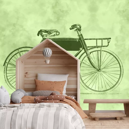 Fotobehang Artistieke schets van een retrofiets