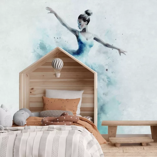 Fotobehang Een delicate ballerina in aquarelvorm