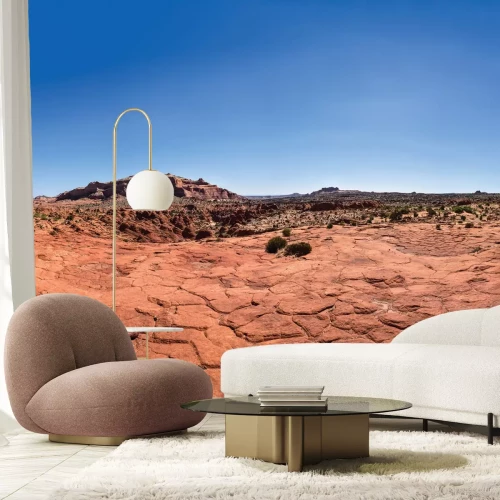 Fotobehang Panoramisch landschap van de rotsachtige rode woestijn