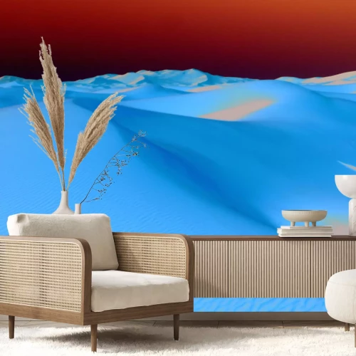 Fotobehang Een zandwoestijn met glooiende duinen