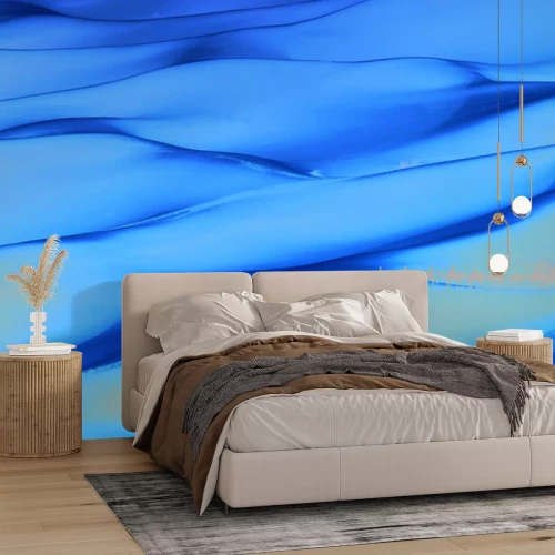 Fotobehang Dwalende kamelen op het eindeloze zand van de woestijn