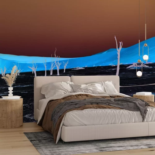 Fotobehang Dode bomen in de eindeloze zandwoestijn