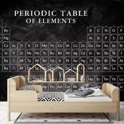 Fotobehang Periodiek systeem der elementen op een donkere achtergrond