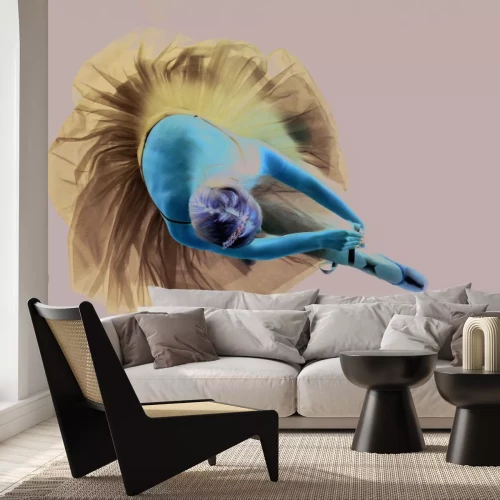 Fotobehang Een balletdanseres gekleed in een klassiek kostuum