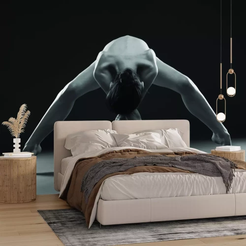 Fotobehang Monochrome foto van een dansende vrouw