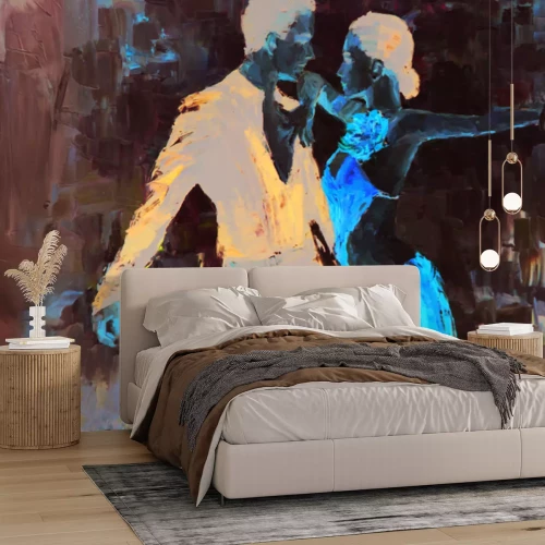 Fotobehang Een paar dat danst op het ritme van ballroomdansen