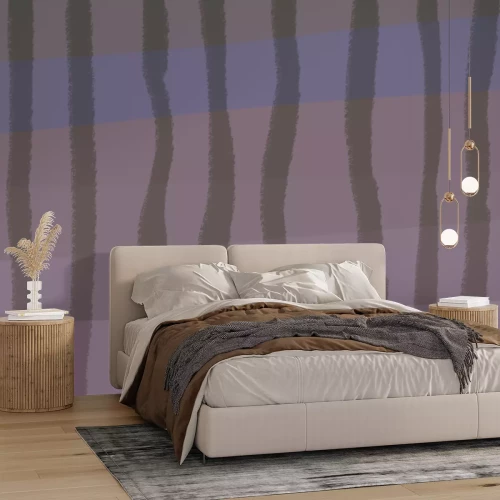 Fotobehang Donkere achtergrond met golvende strepen