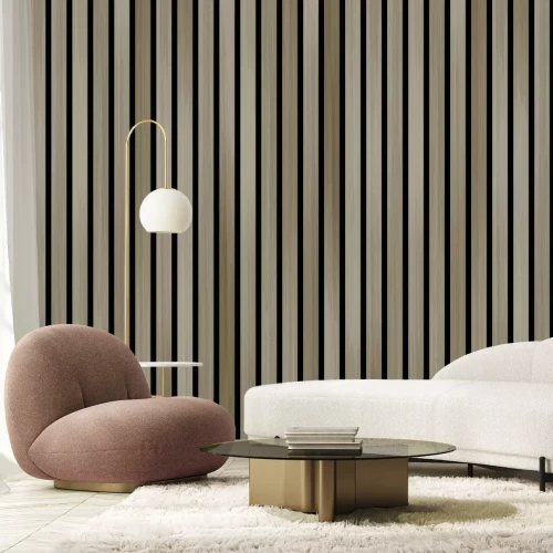 Fotobehang Houten latten in klassieke stijl