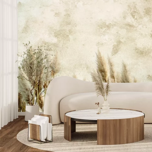 Fotobehang Een delicaat patroon met herfstgrassen