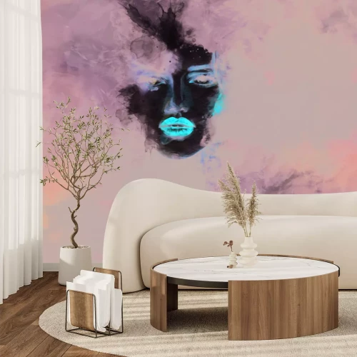 Fotobehang Een sensueel portret van een vrouw in zwarte tinten