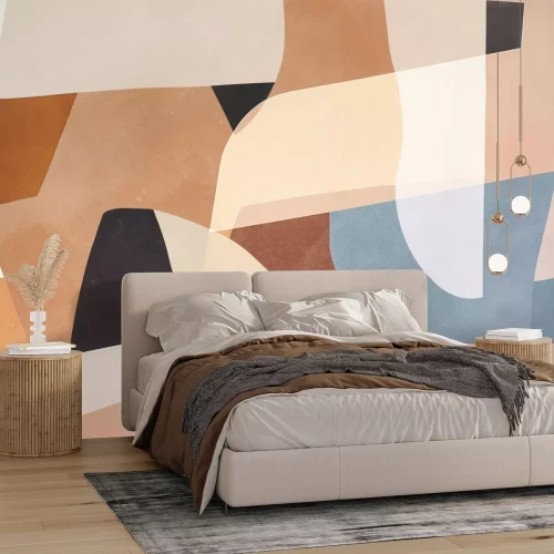 Fotobehang Geometrische textuur met vormen