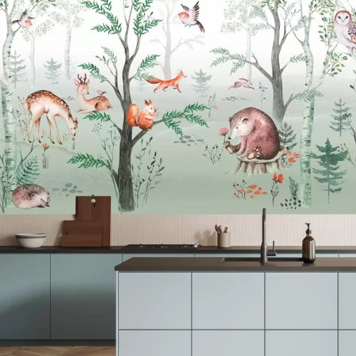 Fotobehang Sprookjesbos met bosdieren