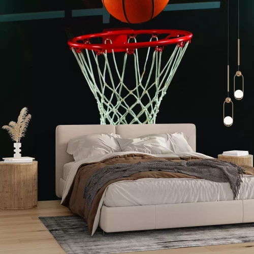 Fotobehang De bal gaat in de basket