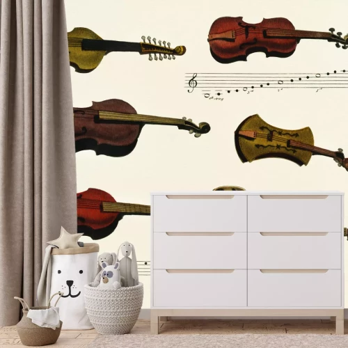 Fotobehang Oude violen en cello&#39;s in historische stijl