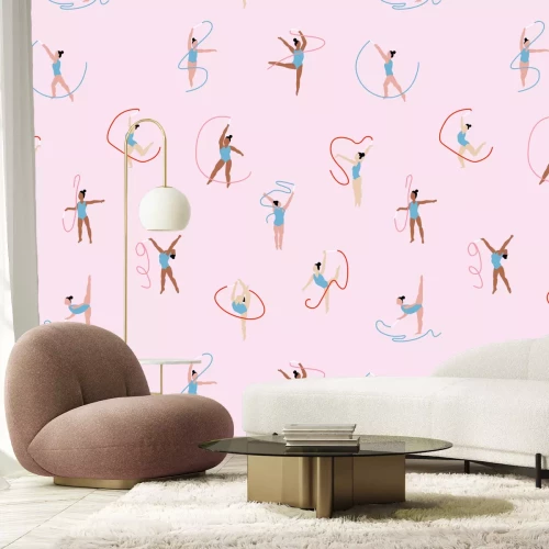 Fotobehang Ballerina&#39;s dansen met delicate linten