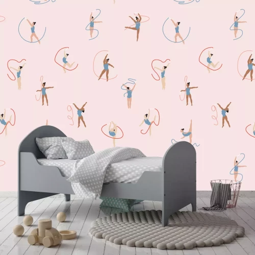 Fotobehang Ballerina's dansen met delicate linten