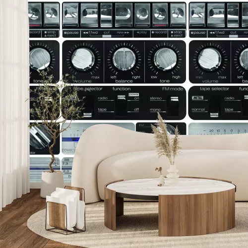 Fotobehang Retro muziekversterker in vintage stijl