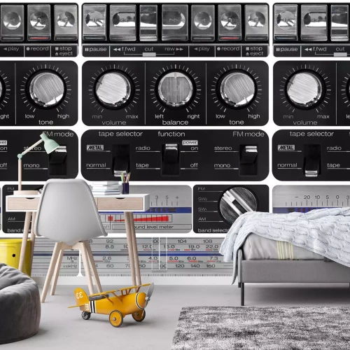 Fotobehang Retro muziekversterker in vintage stijl