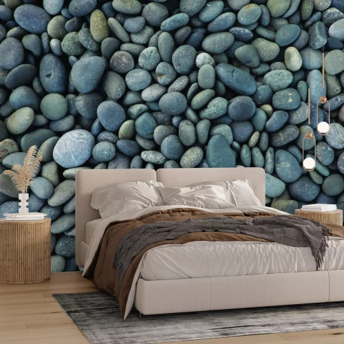 Fotobehang Gladde grijze kiezelstenen