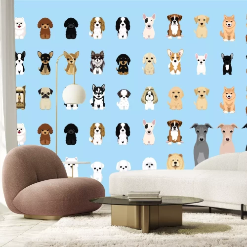 Fotobehang Rashonden op een koele achtergrond