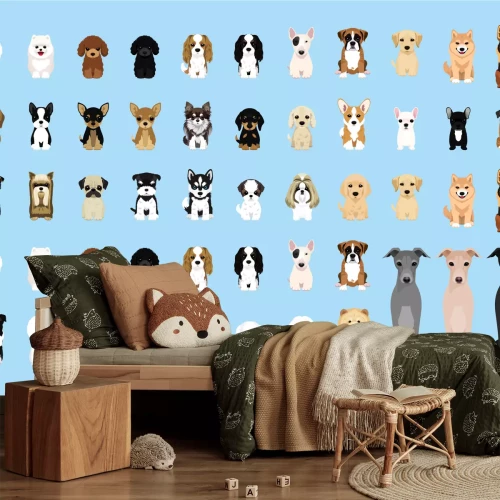 Fotobehang Rashonden op een koele achtergrond