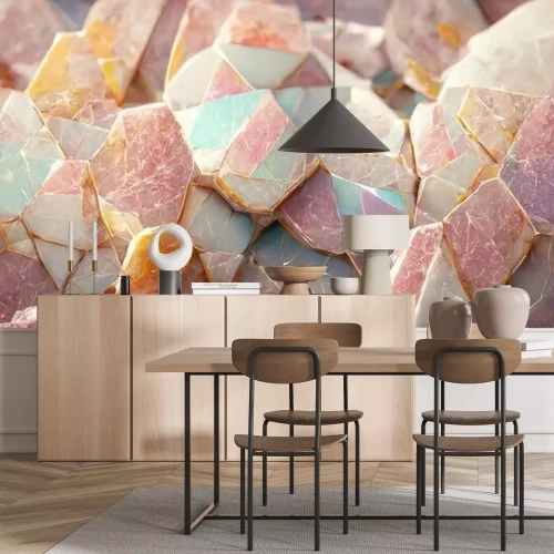 Fotobehang Roze edelstenen