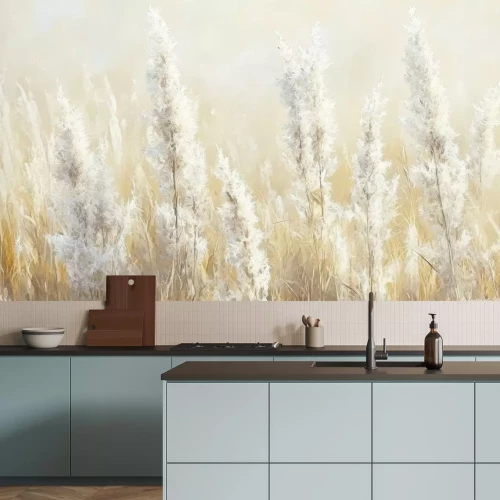 Fotobehang Aquarelweide met grassen